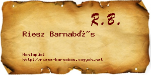 Riesz Barnabás névjegykártya